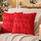 Red Snowflake Christmas Throw Pillow Covers 18"x18" Sleigh Shaped Farmhouse Pillow Covers Faux Wool Soft Plush Pillow Covers Thanksgiving Decorative Cushion Covers for Winter Holiday Decor